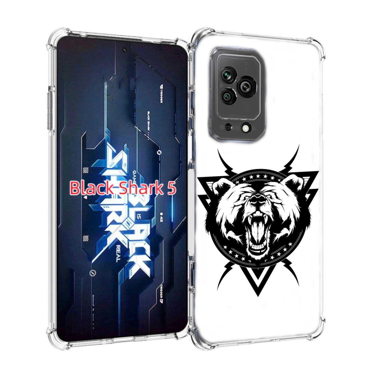 

Чехол MyPads медведь в треугольнике для Xiaomi Black Shark 5, Прозрачный, Tocco