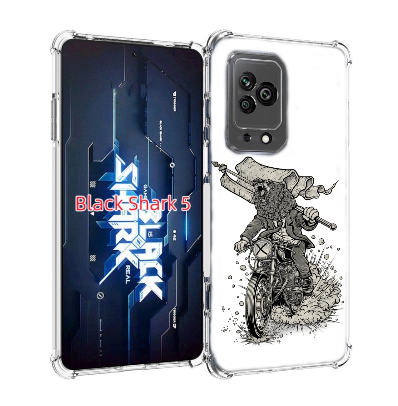 

Чехол MyPads медведь на мотоцикле для Xiaomi Black Shark 5, Прозрачный, Tocco