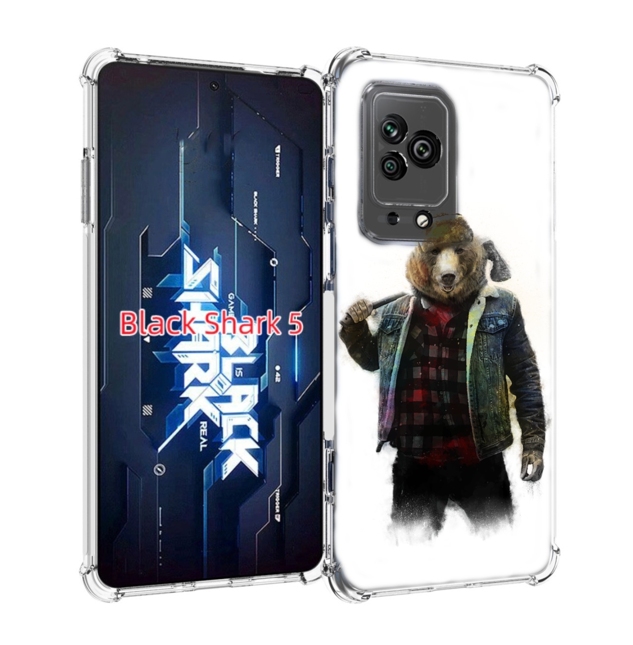 

Чехол MyPads медведь с топором для Xiaomi Black Shark 5, Прозрачный, Tocco