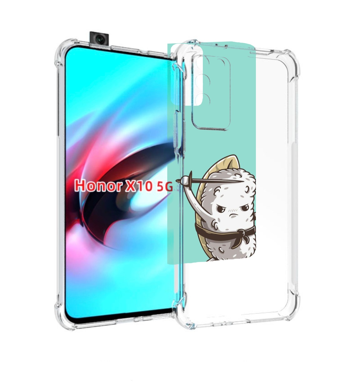 

Чехол MyPads злой суши детский для Honor X10, Прозрачный, Tocco