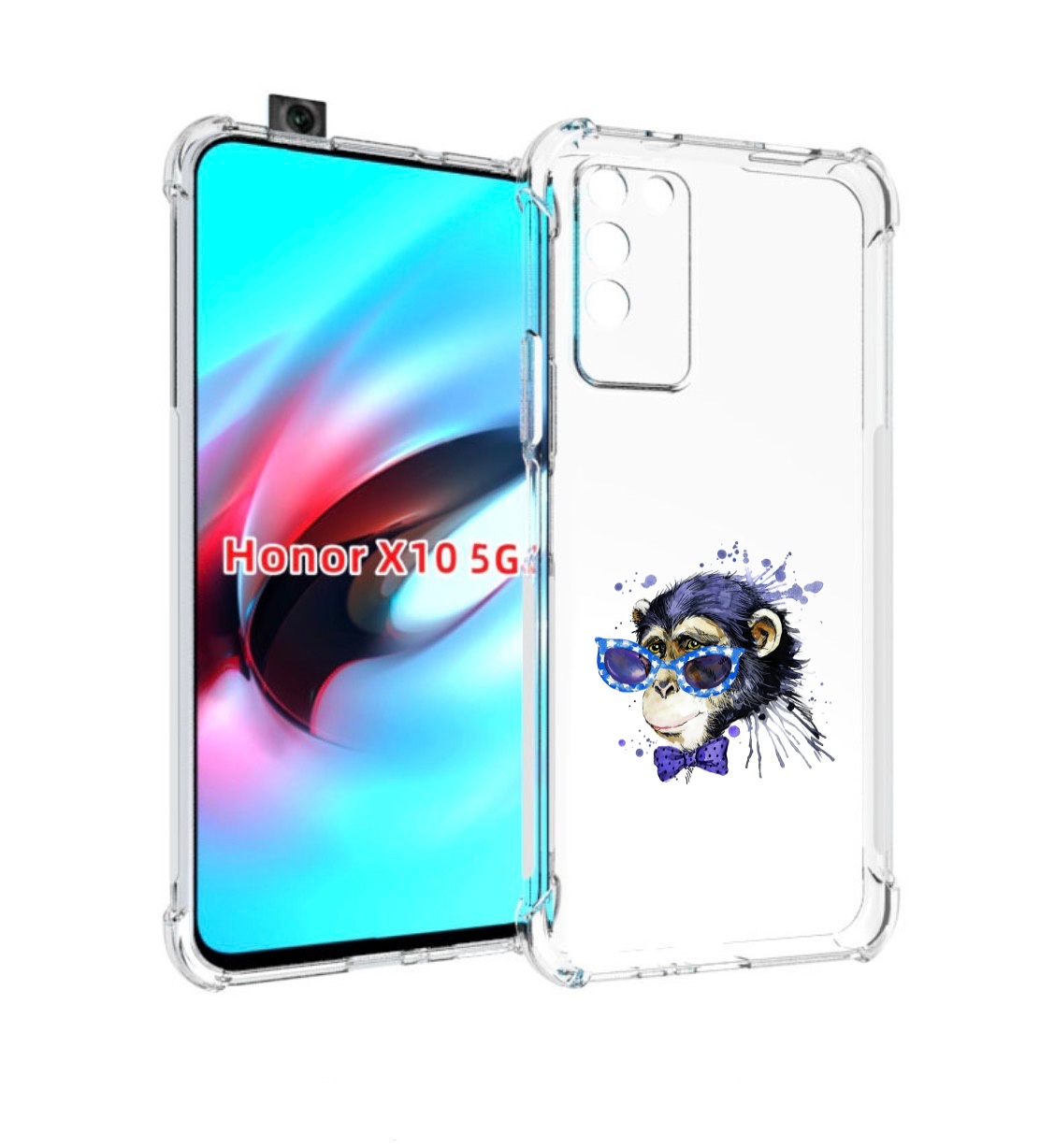 

Чехол MyPads акварельная обезьяна для Honor X10, Прозрачный, Tocco