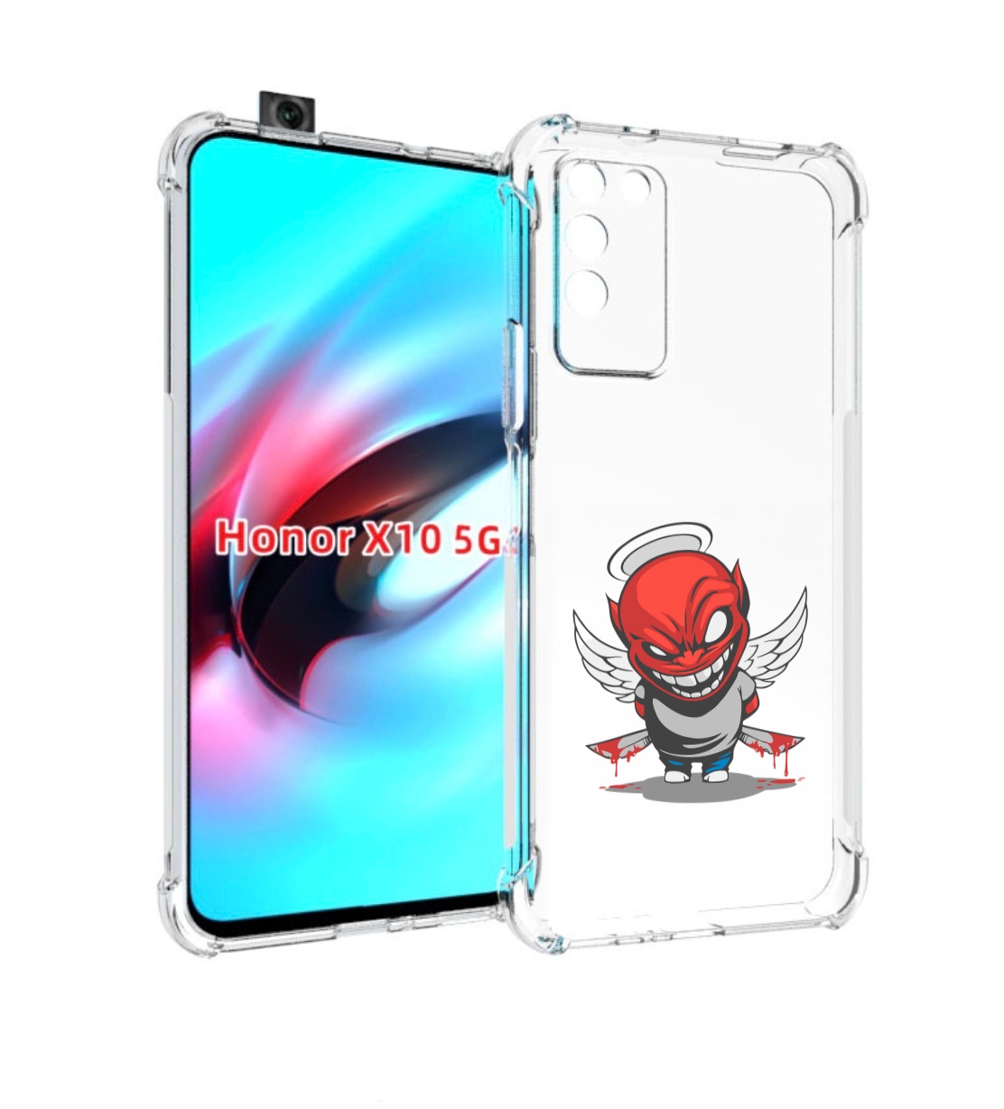 

Чехол MyPads злой-ангел для Honor X10, Прозрачный, Tocco