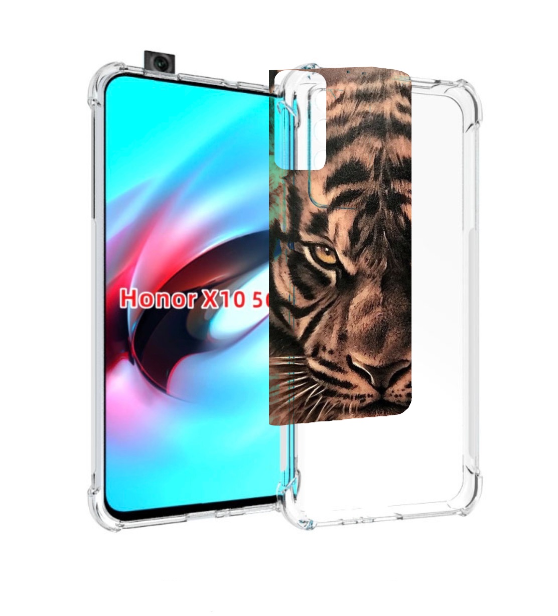 

Чехол MyPads злой-большой-тигр для Honor X10, Прозрачный, Tocco