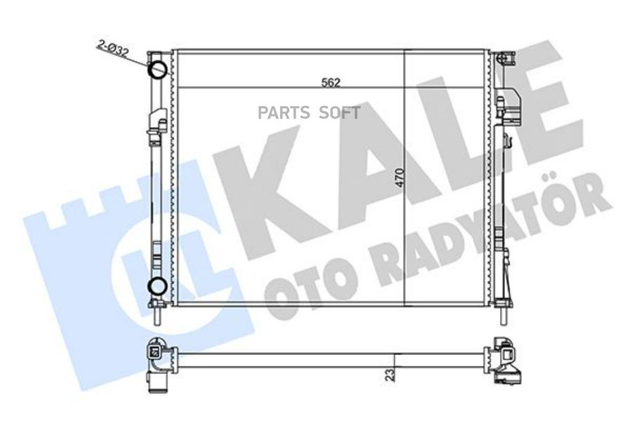 KALE 356890 356890_радиатор системы охлаждения!\ Opel Vivaro 1.9Di/TDi 01>