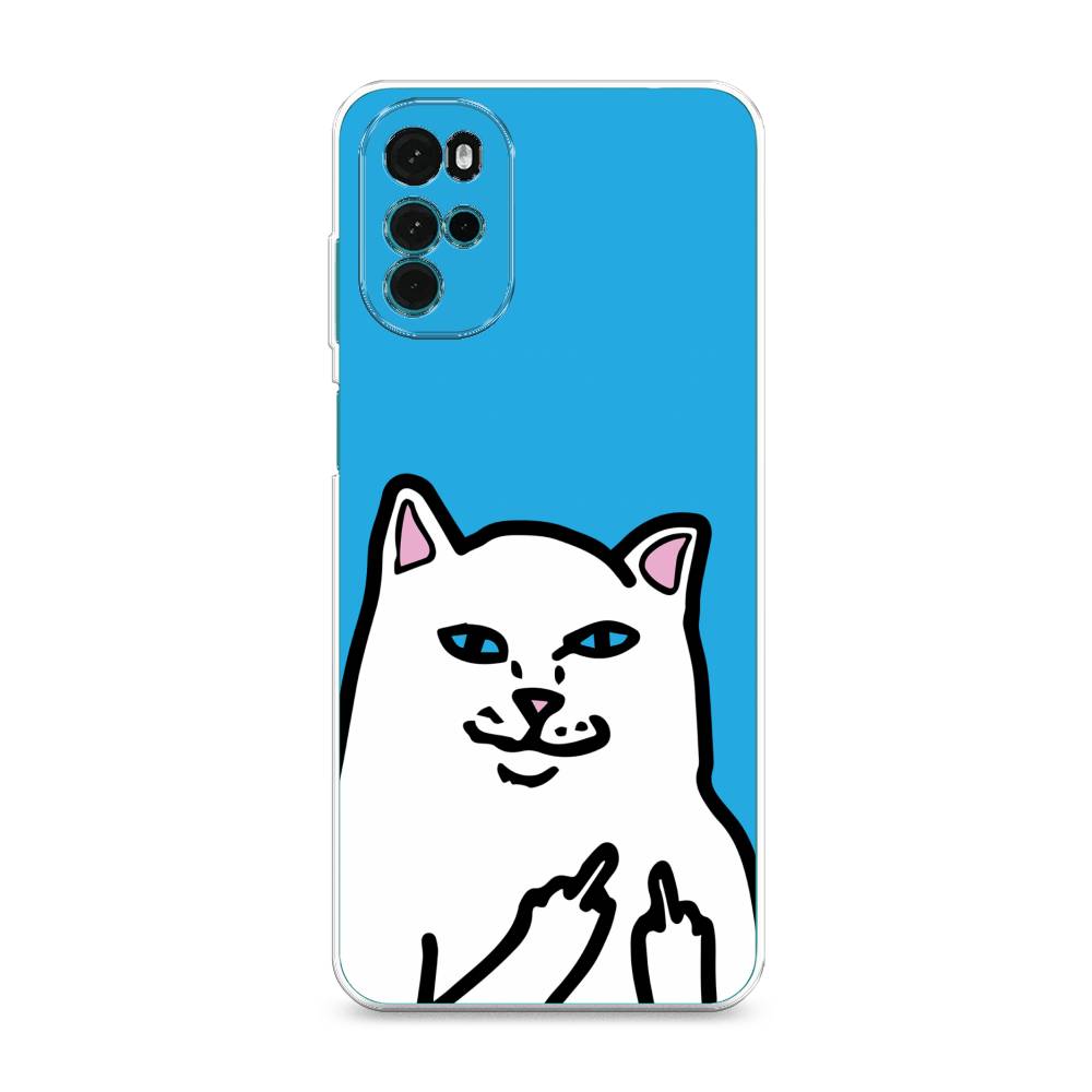 фото Силиконовый чехол "кот жесть" на motorola moto g22 awog