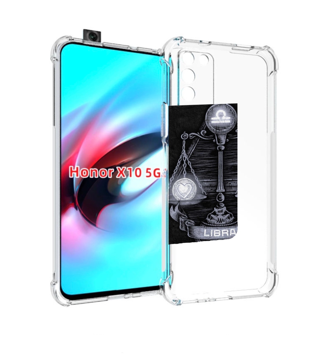 

Чехол MyPads знак зодиака весы 2 для Honor X10, Прозрачный, Tocco