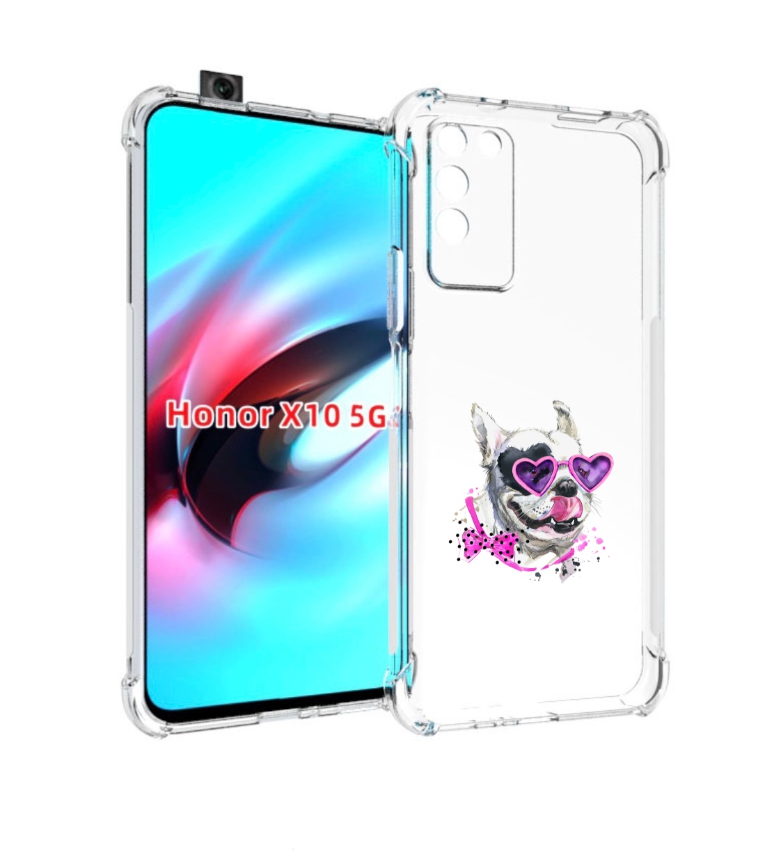 

Чехол MyPads акварельный пёс для Honor X10, Прозрачный, Tocco