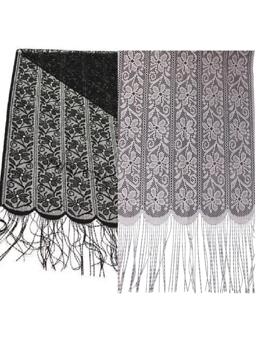 Комплект шарфов женский COSY РИТ_56.12-11 черный/белый, 4 шт, 150х40 см