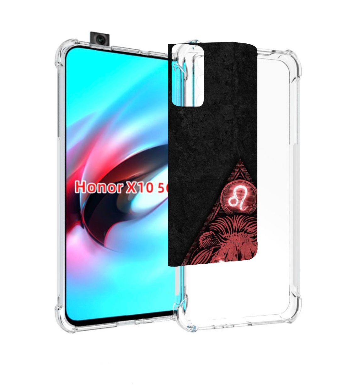 

Чехол MyPads знак зодиака лев 4 для Honor X10, Прозрачный, Tocco