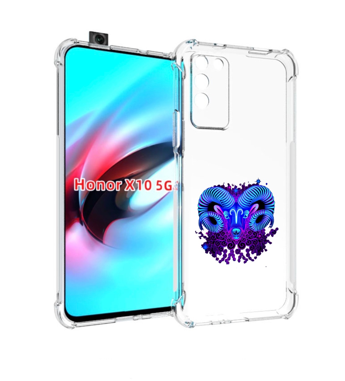

Чехол MyPads знак зодиака овен 2 для Honor X10, Прозрачный, Tocco