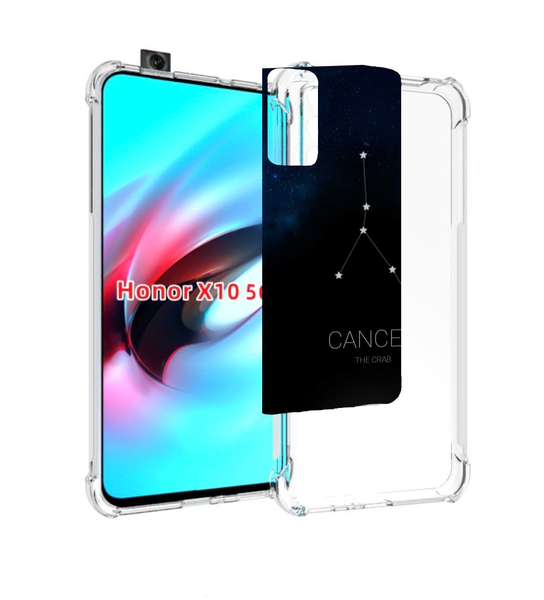 

Чехол MyPads знак зодиака рак 2 для Honor X10, Прозрачный, Tocco