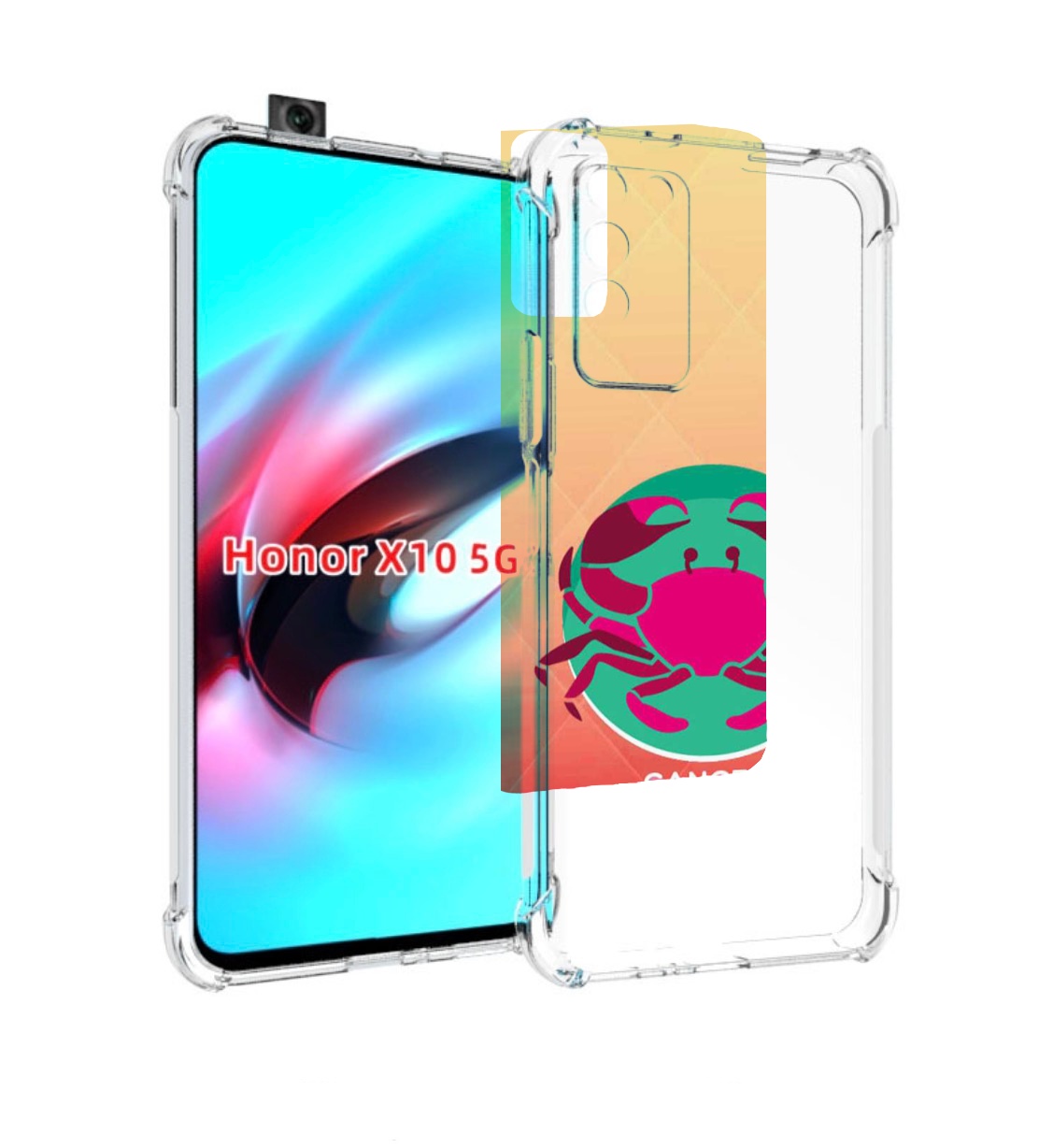 

Чехол MyPads знак зодиака рак 4 для Honor X10, Прозрачный, Tocco