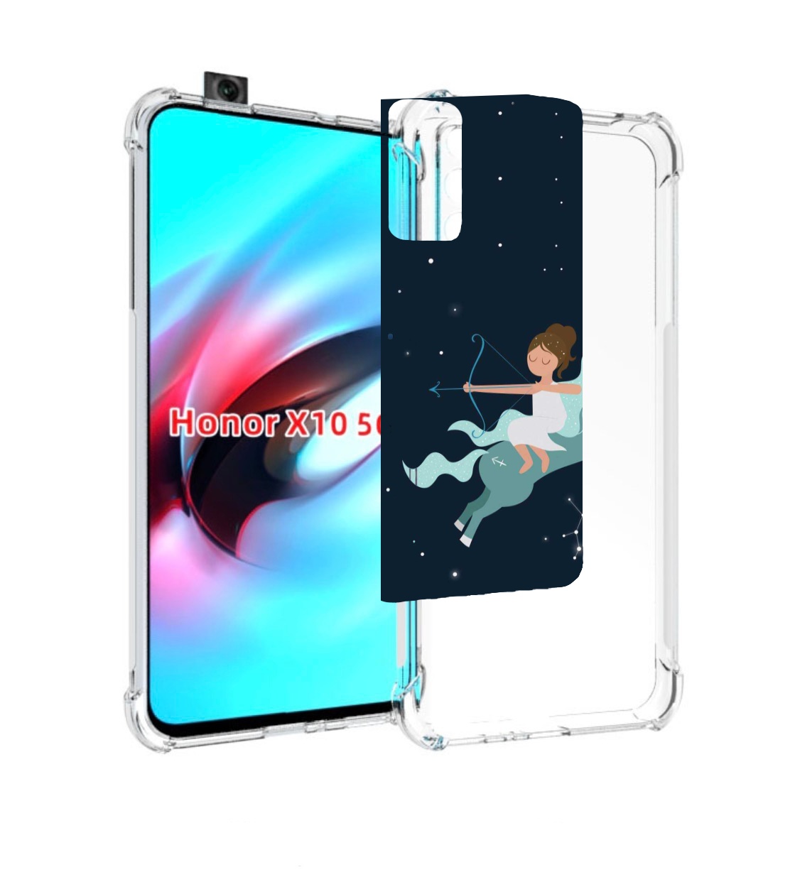 

Чехол MyPads знак зодиака стрелец 5 для Honor X10, Прозрачный, Tocco