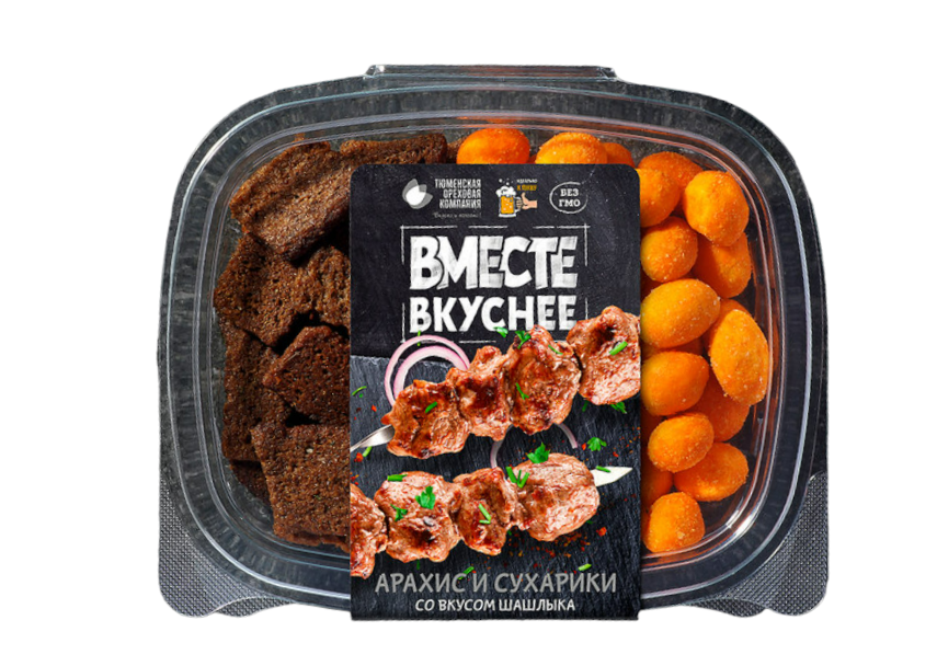 

Набор Вместе вкуснее арахис и сухарики со вкусом шашлыка, 120 г