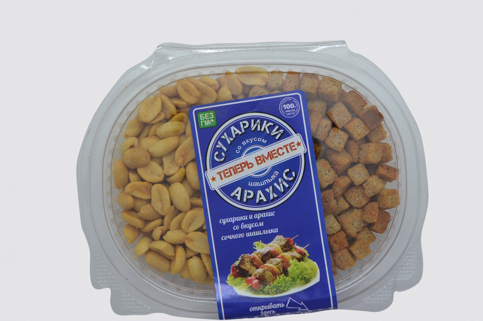 Набор Вместе вкуснее арахис и сухарики со вкусом шашлыка, 120 г