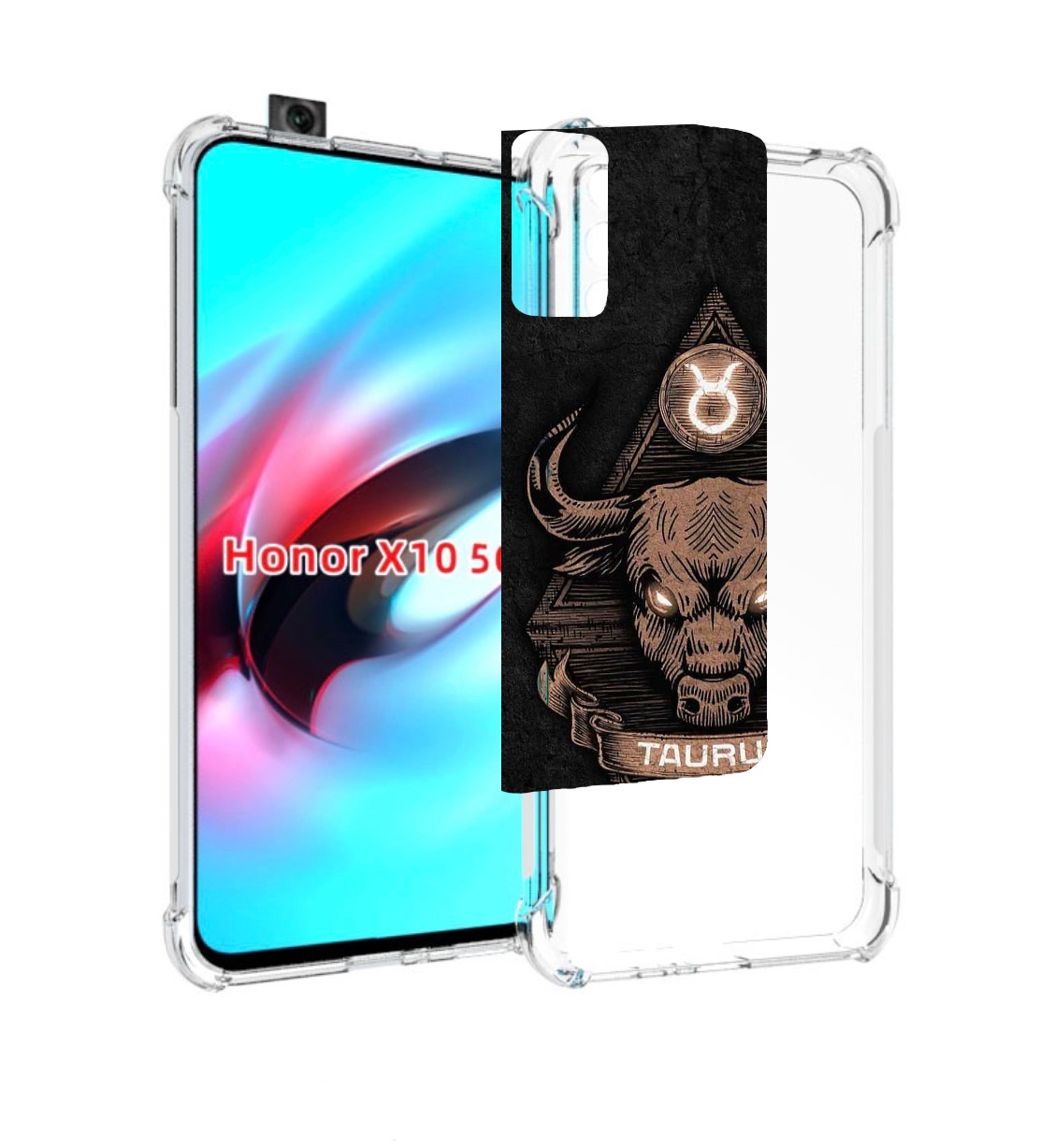 

Чехол MyPads знак зодиака телец 2 для Honor X10, Прозрачный, Tocco