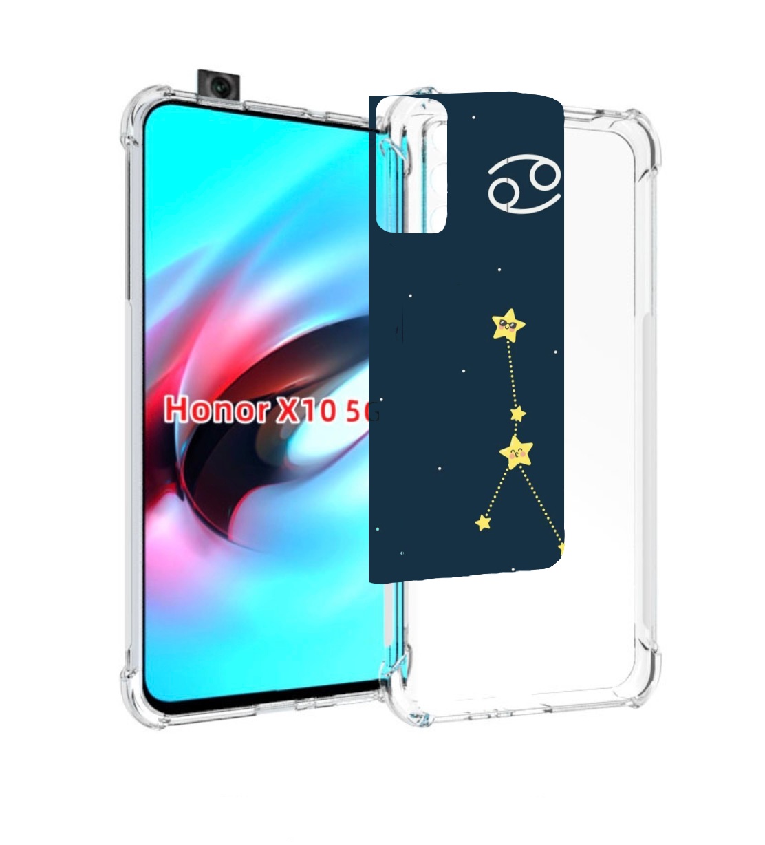 

Чехол MyPads знак-зодиака-рак-3 для Honor X10, Прозрачный, Tocco