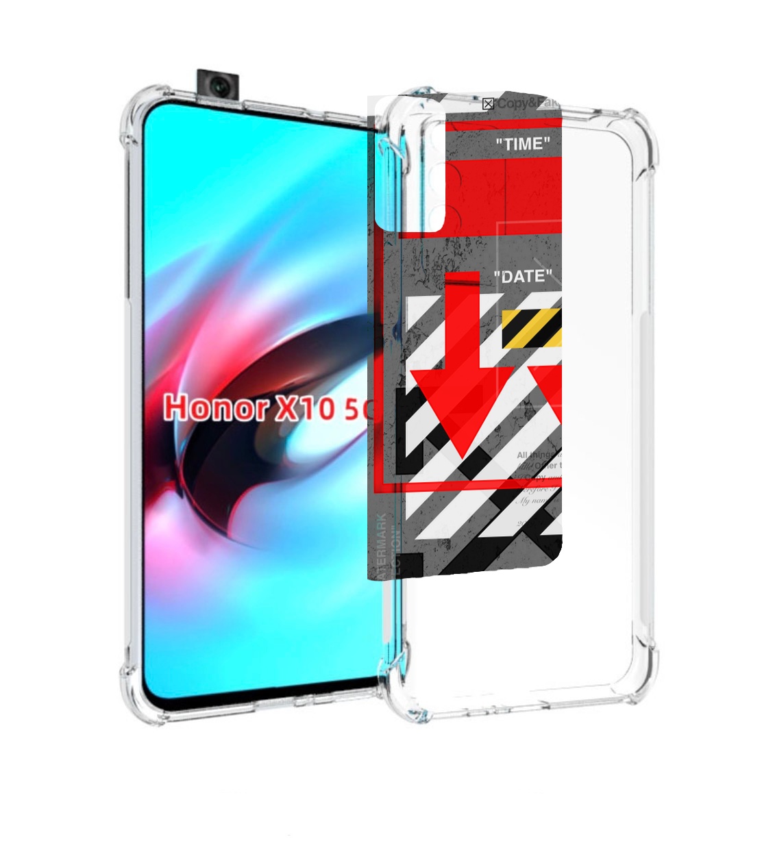 

Чехол MyPads знаки-логотипы для Honor X10, Прозрачный, Tocco