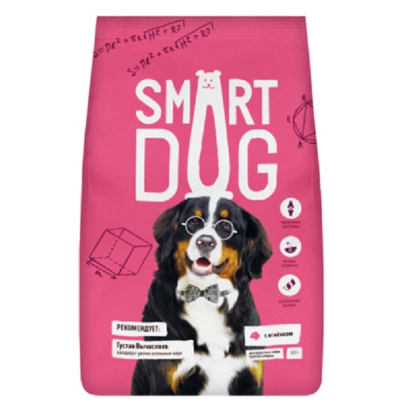 фото Сухой корм для собак крупных пород smart dog с ягненком; 3кг