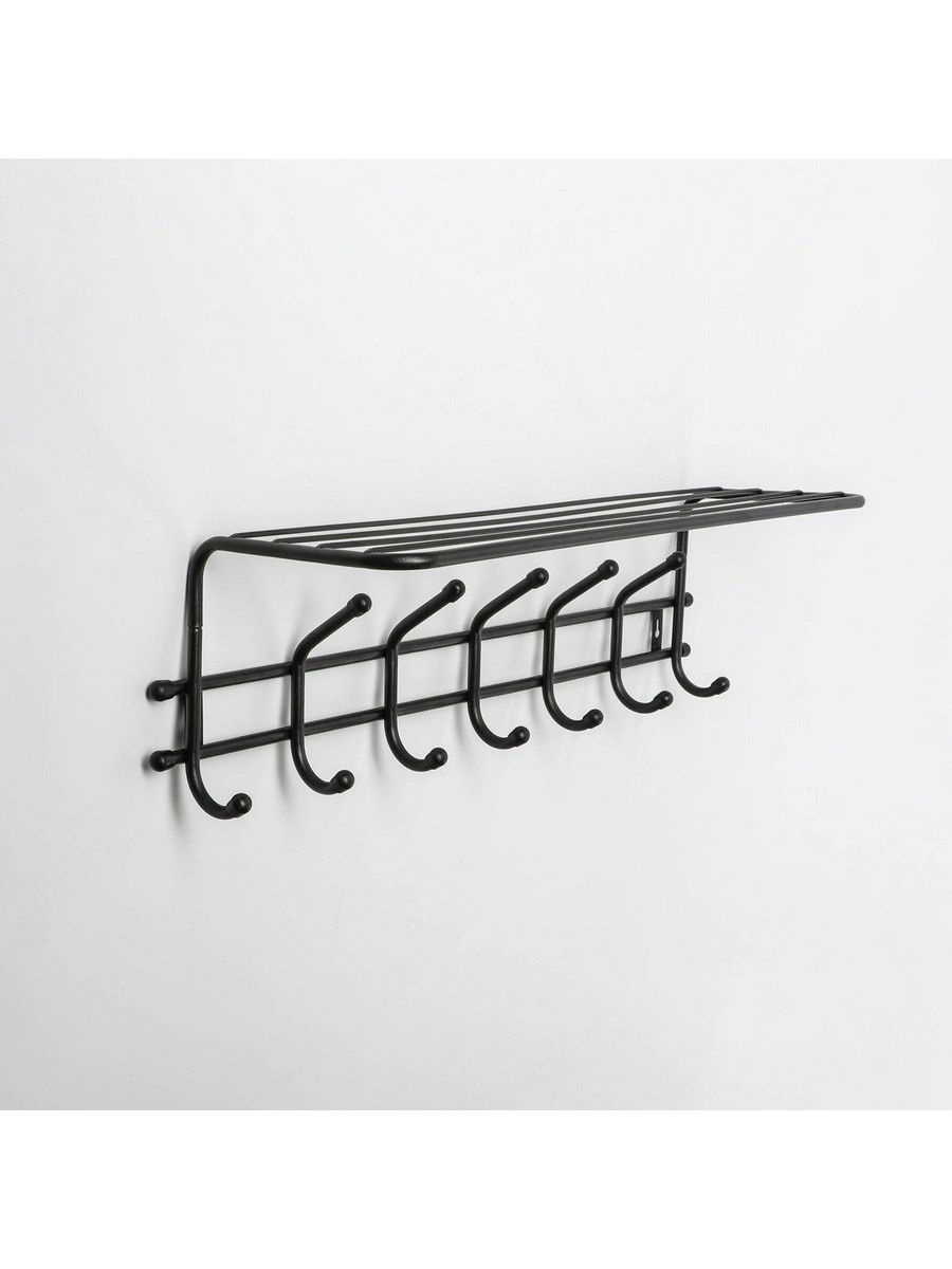 

Вешалка настенная с полкой «Комфорт 7», 7 крючков, 61×20×8 см, цвет чёрный