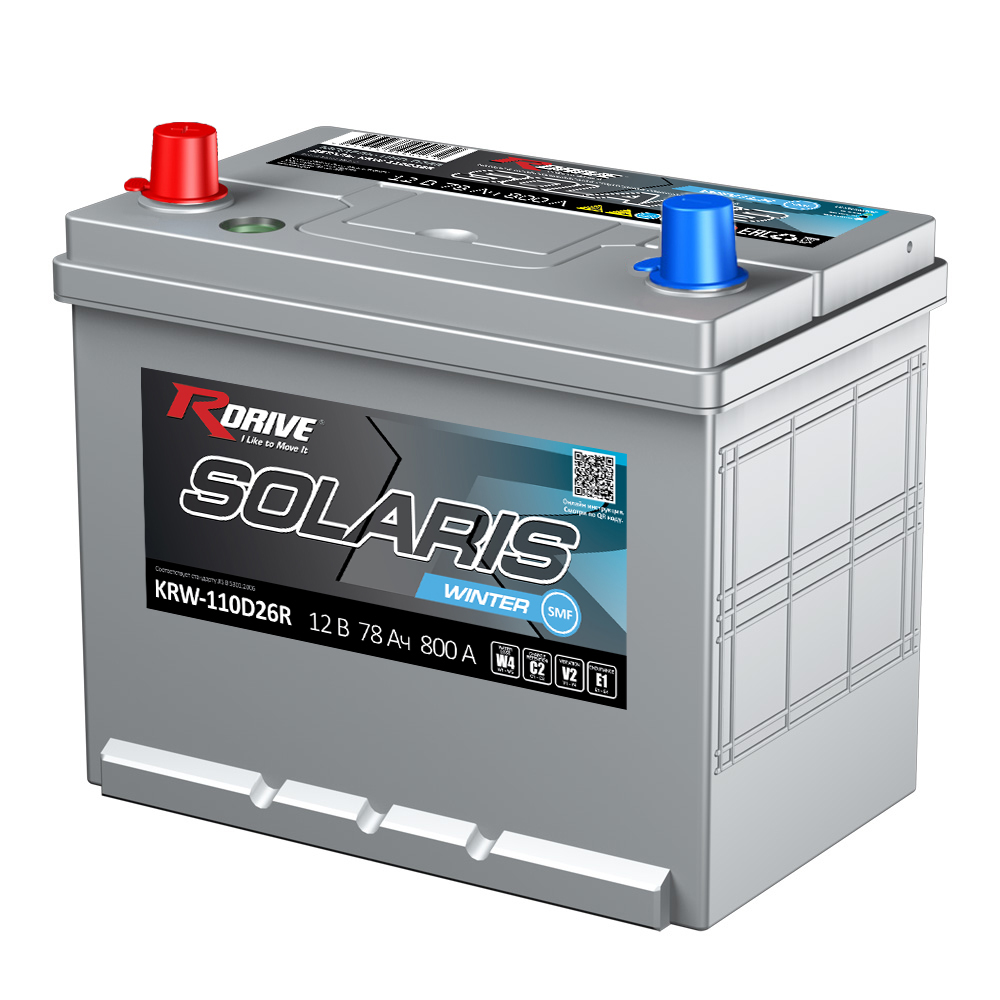 

Аккумулятор автомобильный RDRIVE SOLARIS 110D26R, 110D26R
