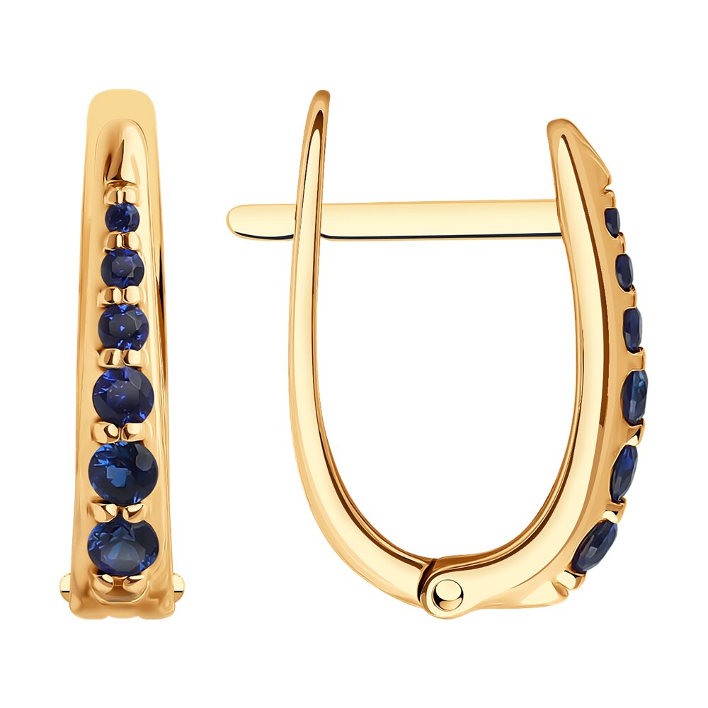 

Серьги из красного золота SOKOLOV 728573, корунд искусственный, 728573