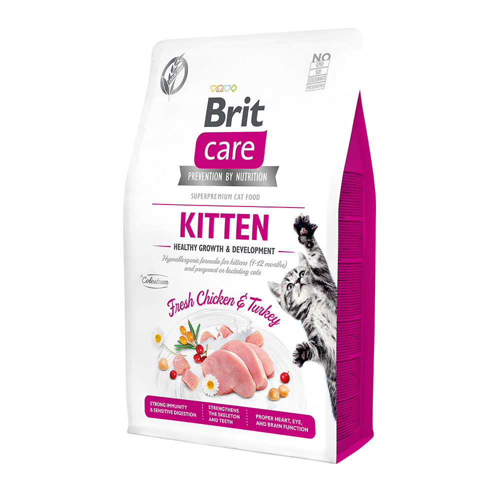 фото Сухой корм для котят brit care cat grain-free беззерновой, с индейкой и курицей, 2кг