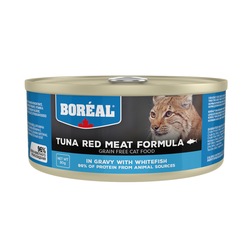 фото Влажный корм для кошек boreal с красным мясом тунца в соусе, 156г