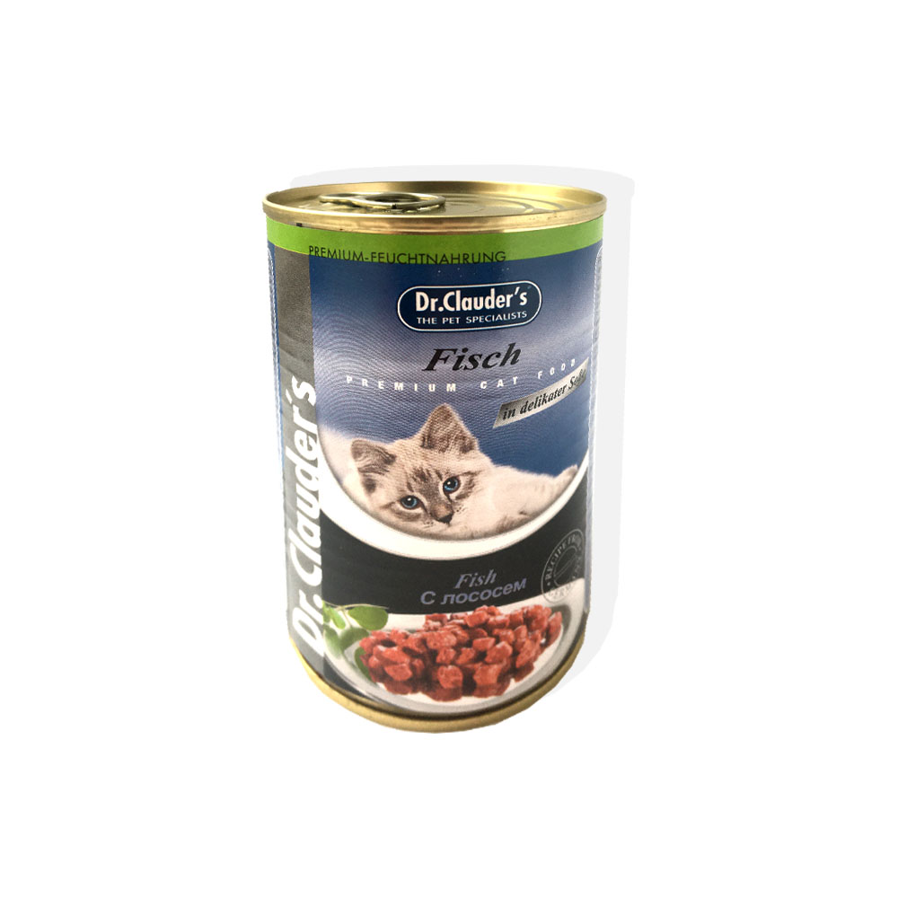 Консервы для кошек Dr.Clauder's, кусочки в соусе лосось, 415г