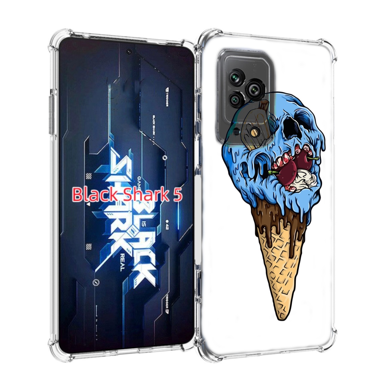 

Чехол MyPads мороженное череп для Xiaomi Black Shark 5, Прозрачный, Tocco