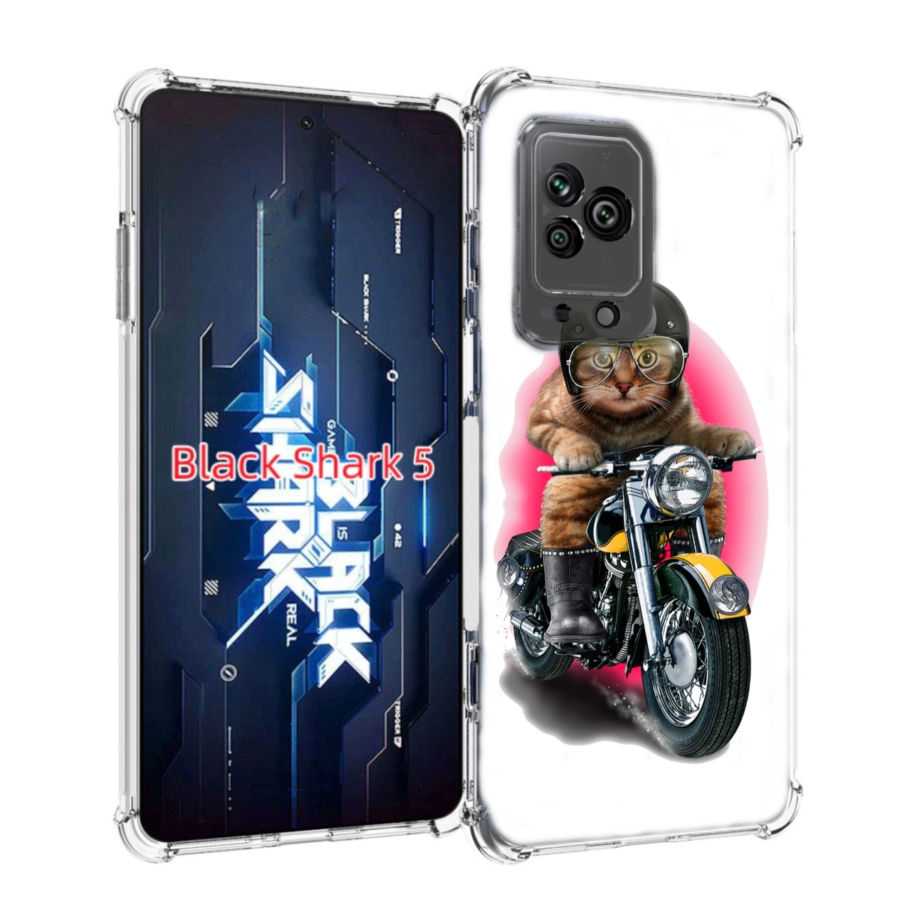 

Чехол MyPads мото-кот для Xiaomi Black Shark 5, Прозрачный, Tocco