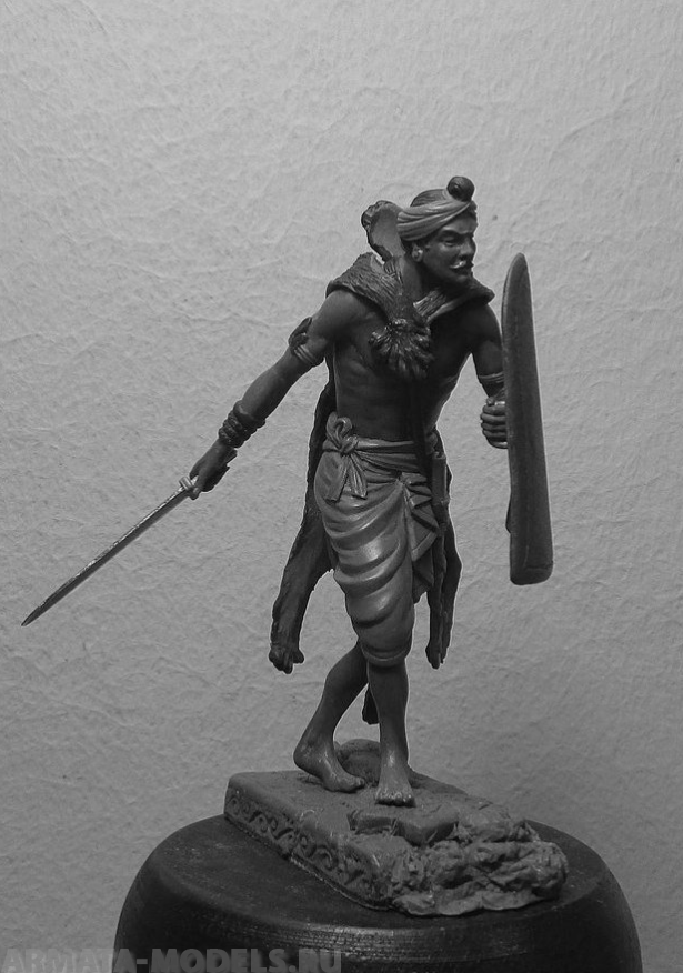 

CHM-54113M. Воин Кшатрий, Древняя Индия, IV-II века до н.э. 54 мм. Материл белый металл.