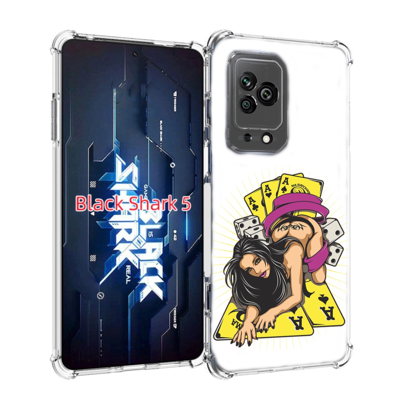 

Чехол MyPads нарисованная девушка с игровыми картами для Xiaomi Black Shark 5, Прозрачный, Tocco