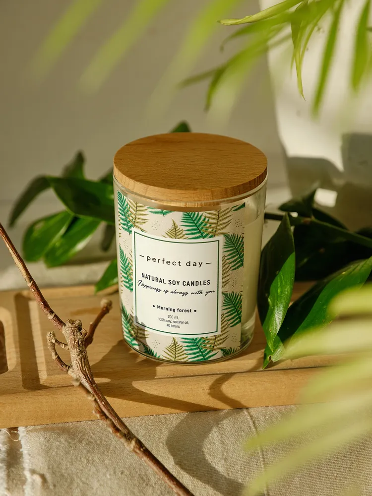 

Свеча ароматическая PERFECT DAY CANDLES Утренний лес, Утренний лес/ Morning Forest деревянный фитиль