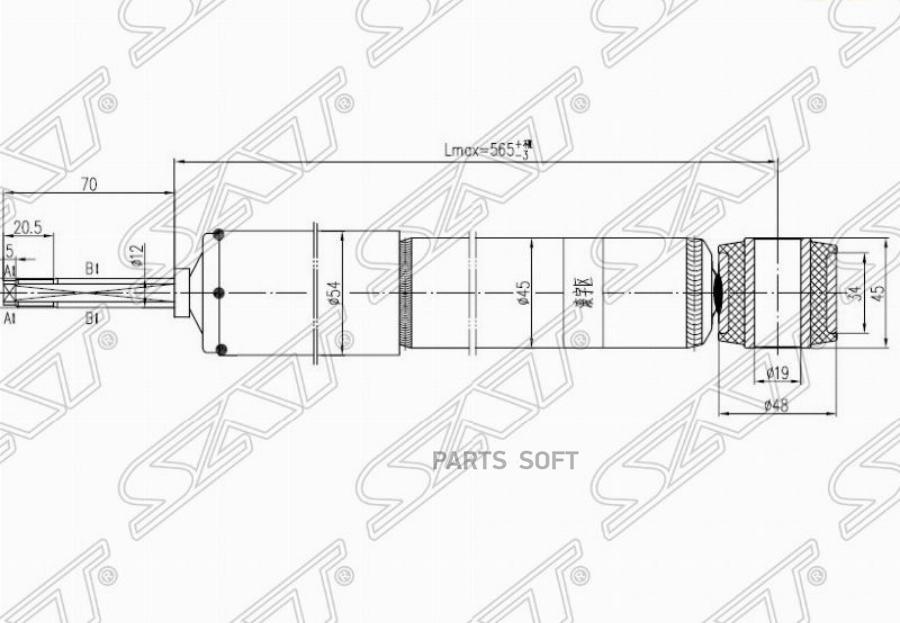 

SAT Амортизатор задний TOYOTA LAND CRUISER PRADO 120/4RUNNER/SURF/HILUX 02-09 LH=RH