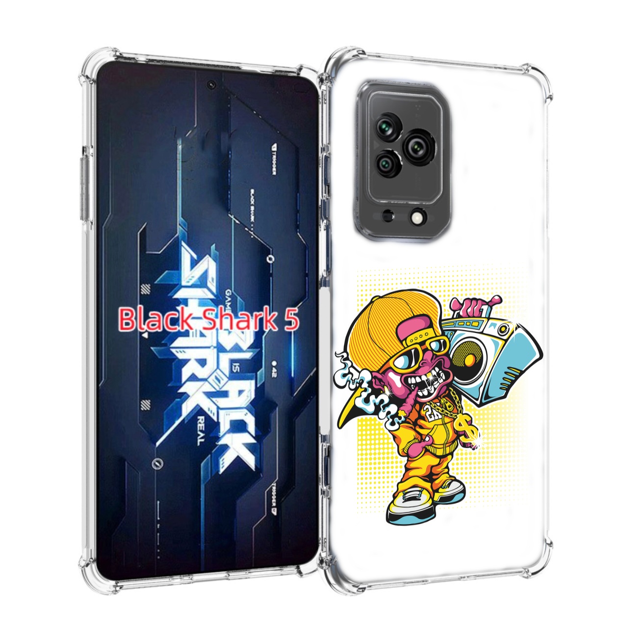 

Чехол MyPads нарисованный парень с колонкой для Xiaomi Black Shark 5, Прозрачный, Tocco