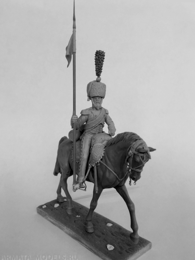 

CHM-54205M Сапер конно-егерских полков Франция 1809-12 гг. 54 мм белый металл