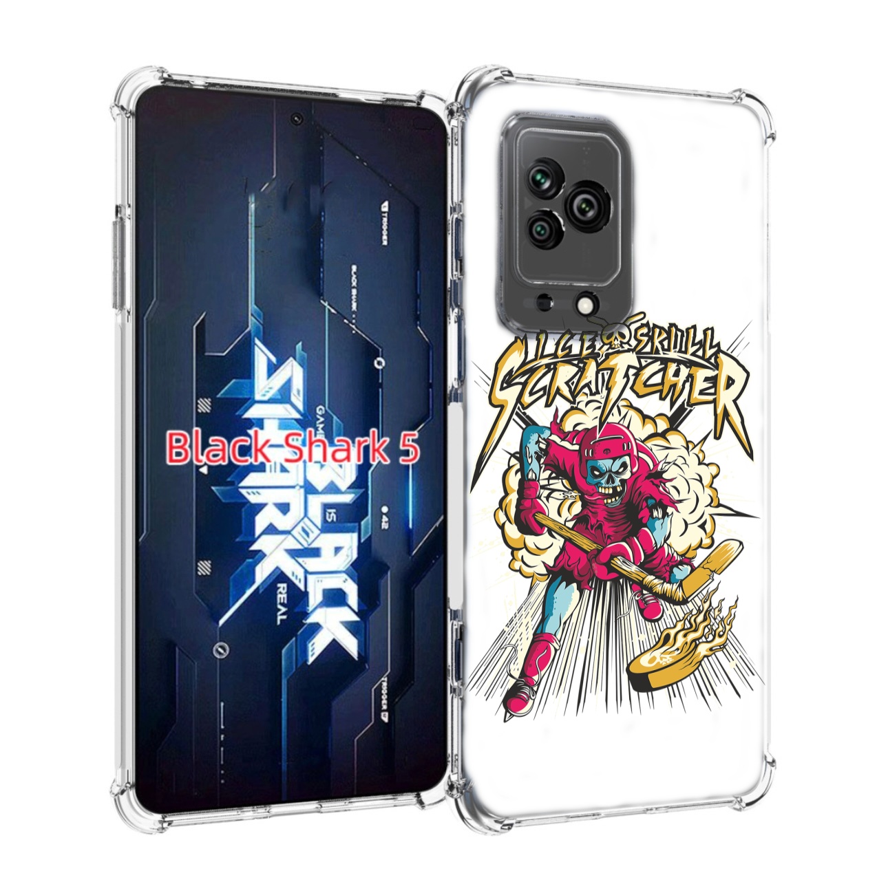 

Чехол MyPads нарисованный скелет хоккеист для Xiaomi Black Shark 5, Прозрачный, Tocco