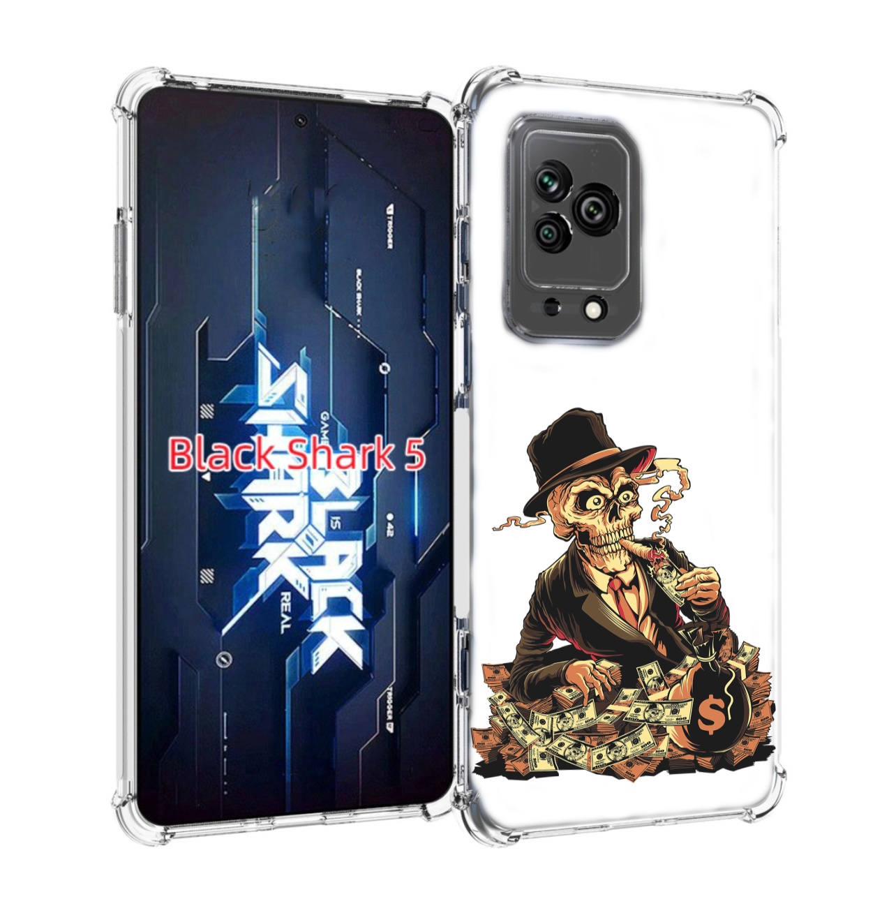 

Чехол MyPads нарисованный череп с сигаретой для Xiaomi Black Shark 5, Прозрачный, Tocco