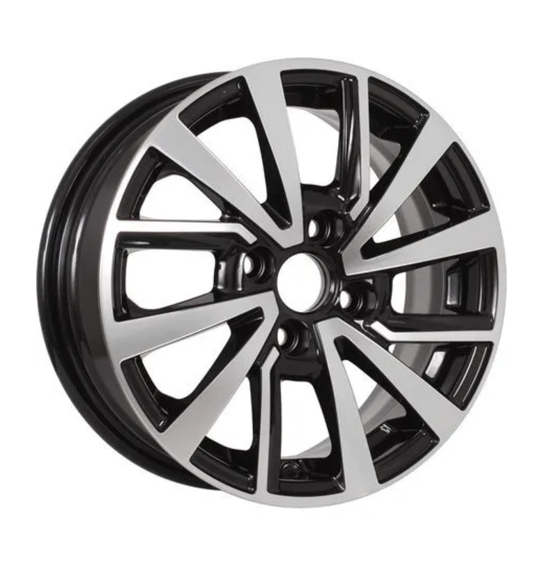 Диск KDW KD1430(КС1093-02) R14x5.5 4x100 ET40 CB56.6 Black Front Polished