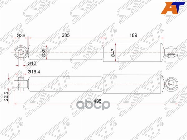 

SAT Амортизатор задний TOYOTA LITE/TOWNACE(грузопассажирский) 2WD 96-01 LH=RH