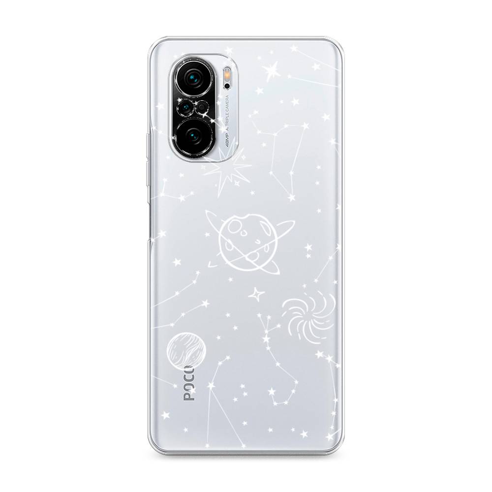

Чехол на Poco F3/Redmi K40/Mi 11i "Планеты в космосе", Белый, 310150-2