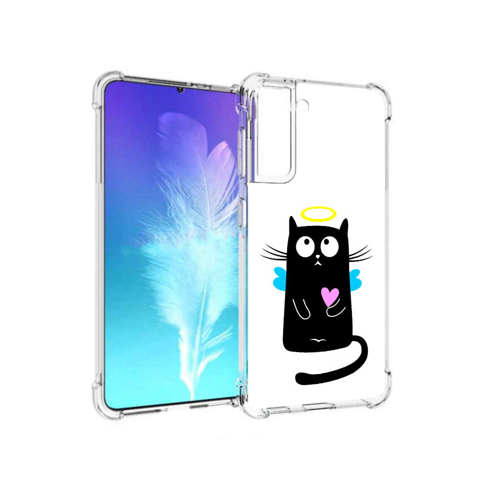 

Чехол MyPads Tocco для Samsung Galaxy S21 Кот ангелок (PT157088.510.96), Прозрачный, Tocco