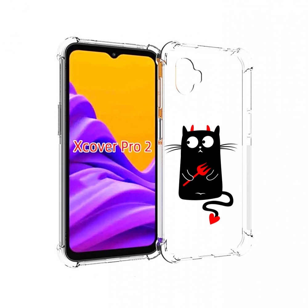 

Чехол MyPads Кот демон для Samsung Galaxy Xcover Pro 2, Прозрачный, Tocco