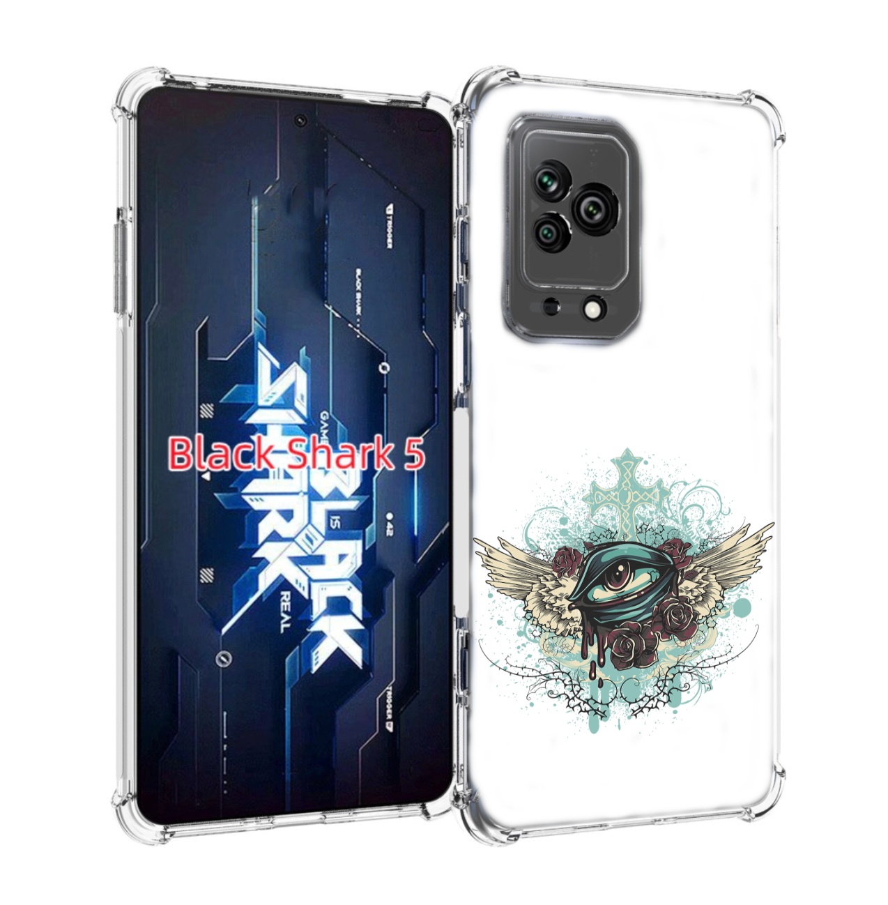

Чехол MyPads плачущий глаз с крыльями для Xiaomi Black Shark 5, Прозрачный, Tocco