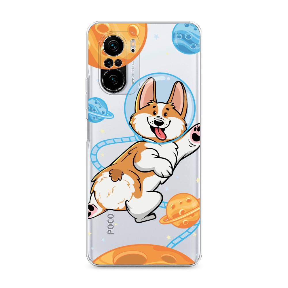 

Чехол на Poco F3/Redmi K40/Mi 11i "Корги-космонавт", Голубой;бежевый;белый, 310150-1