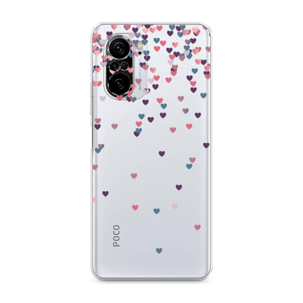 

Чехол на Poco F3/Redmi K40/Mi 11i "Посыпка сердечки", Розовый;фиолетовый, 310150-3