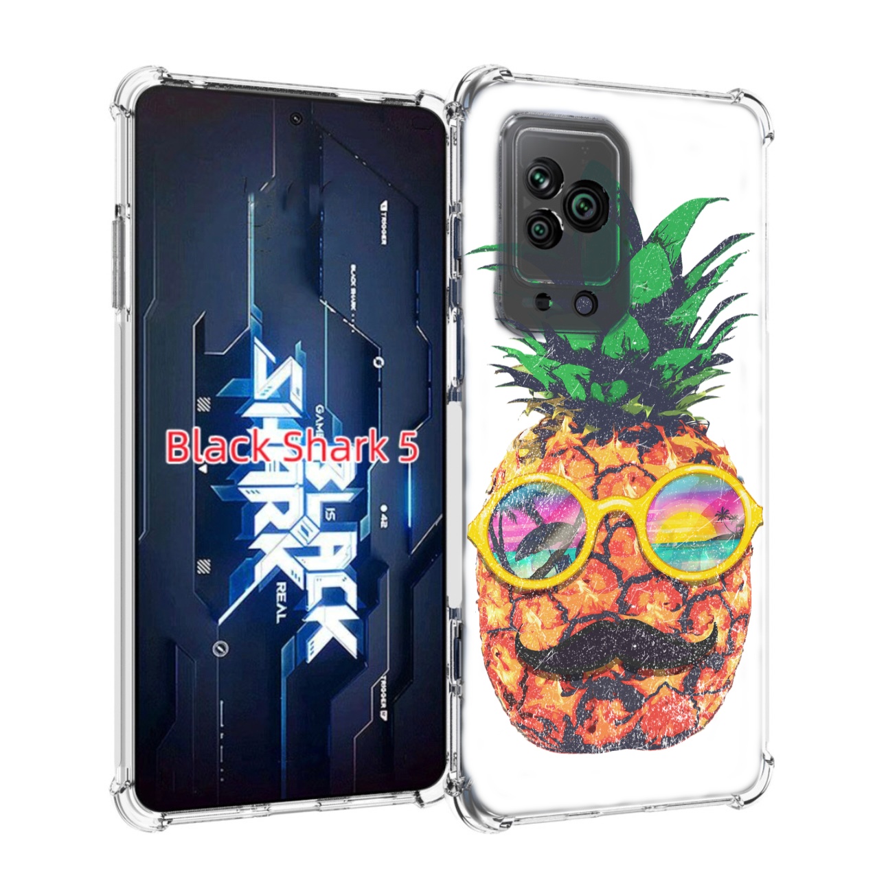 

Чехол MyPads прикольный ананас с лицом для Xiaomi Black Shark 5, Прозрачный, Tocco