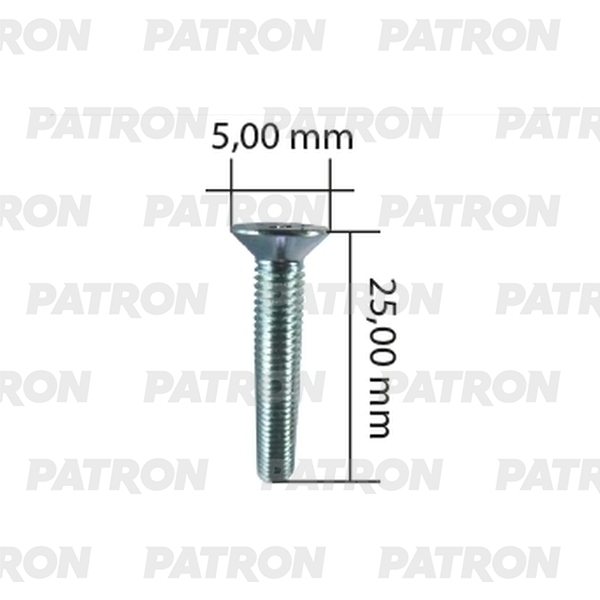 PATRON P37-3106T Болт металлический с потайной головкой белый M5X25 10шт 262₽