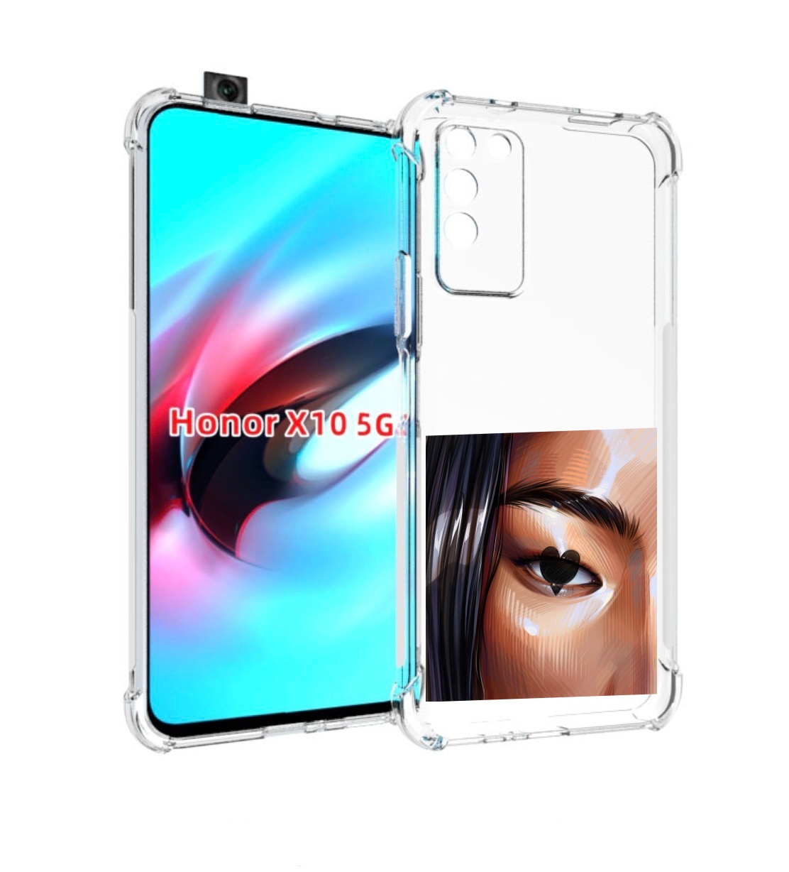 

Чехол MyPads зрачок-сердце женский для Honor X10, Прозрачный, Tocco